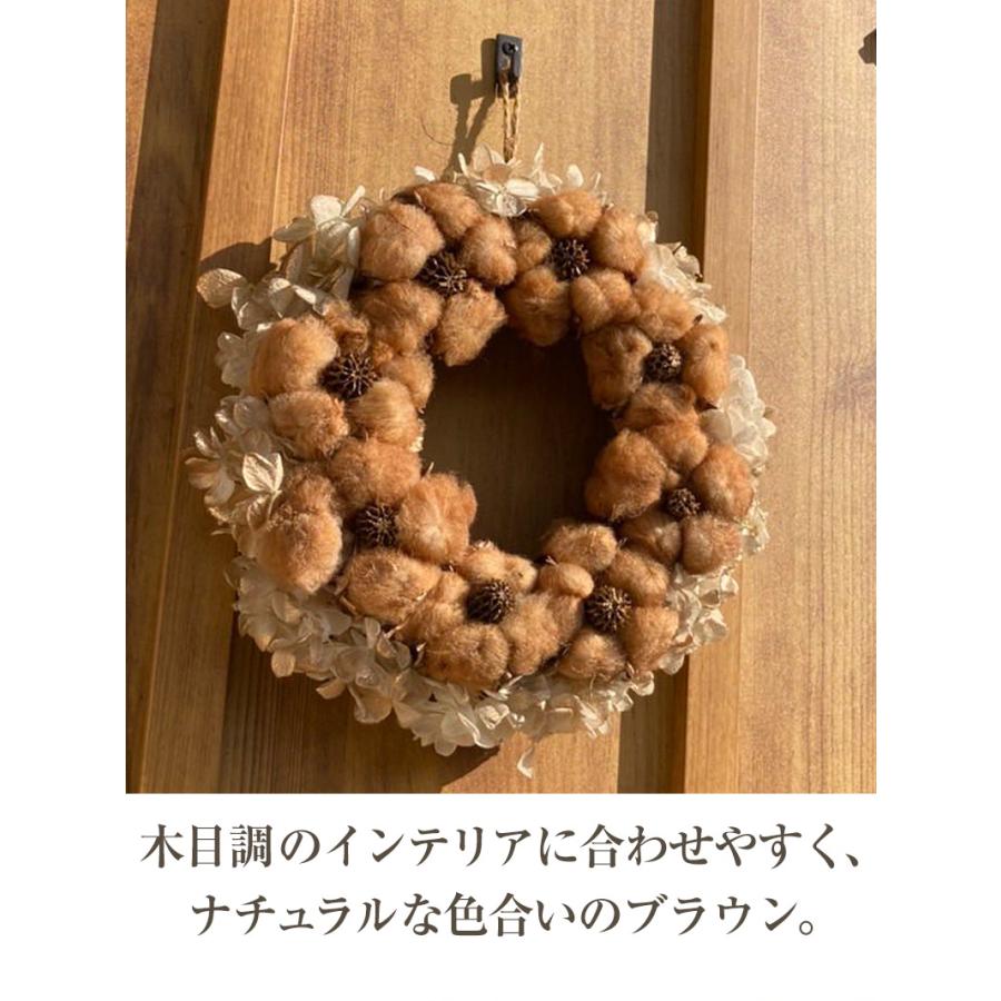 プリザーブドフラワー コットンリース 本物コットンとプリザーブド