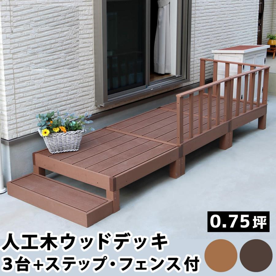 ウッドデッキ フェンス セット ステップ 人工木 縁側 縁台 テラス 踏み台 樹脂 腐らない 組み立て簡単 アウトドア エクステリア おしゃれ 北欧 新生活 Lti Pwde 3p Sfset フラップシップファニチャー 通販 Yahoo ショッピング