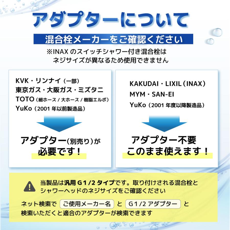 シャワーホース 交換 1.5m 2m KVK TOTO INAX LIXIL MYM ステンレス G1/2 汎用 |  | 09