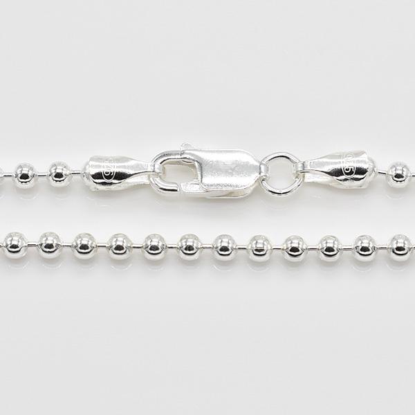 シルバーチェーン ネックレス チェーン ボールチェーン 2.5mm 50cm