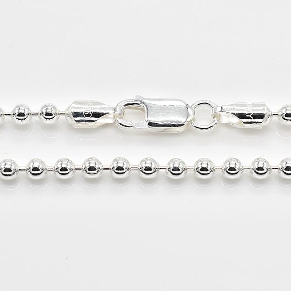 シルバーチェーン ネックレス チェーン ボールチェーン 3.0mm 50cm