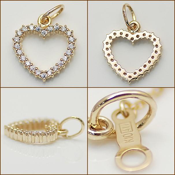 K10 ペンダントトップ 10金 パーツ イエローゴールド オープンハート