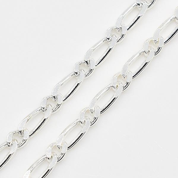 シルバーチェーン シルバー925 ネックレス チェーン 変形フィガロチェーン 3.0mm 50cm｜flash-order-chain｜02