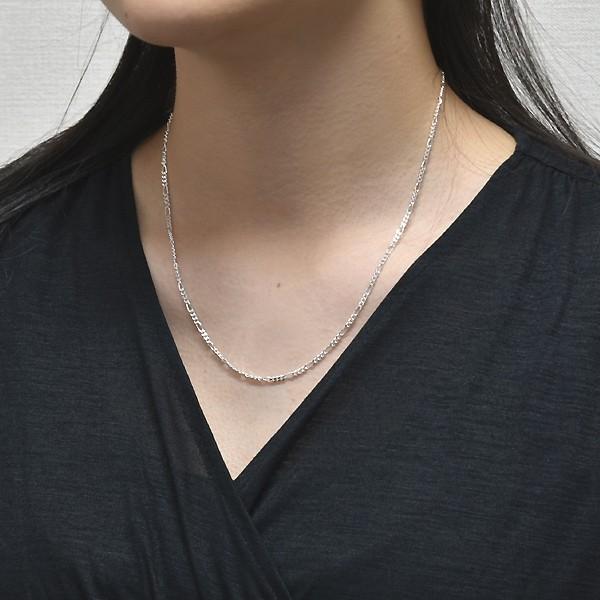 シルバーチェーン シルバー925 ネックレス チェーン フィガロチェーン 2.5mm 50cm_3