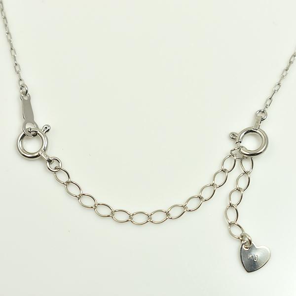 アジャスターチェーン 10金 K10 ゴールド 延長 チェーン5cm ハートのプレート付き 日本製 ホワイトゴールド |  | 01