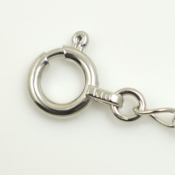 アジャスターチェーン 10金 K10 ゴールド 延長 チェーン5cm ハートのプレート付き 日本製 ホワイトゴールド |  | 02