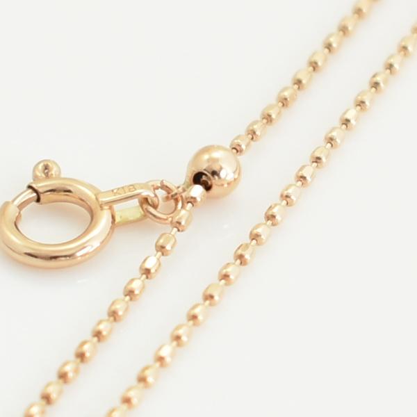 ネックレスチェーン 18金 K18 ダイヤカットボールチェーン 0.8mm 長さ