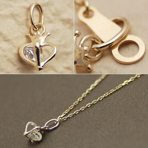 K10 ペンダントトップ 10金 パーツ イエローゴールド ハート クラウン