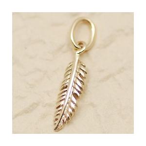 K10 ペンダントトップ 10金 パーツ フェザーペンダントトップ イエロー