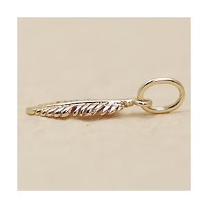 K10 ペンダントトップ 10金 パーツ フェザーペンダントトップ イエロー