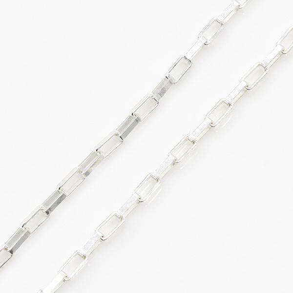 シルバー 925チェーンネックレス 約50cm シルバー925 あずきチェーン ネックレス 幅5mm 50cm 4面カット