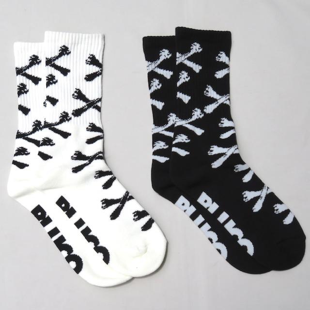 パンツ白黒靴下白黒セット BLUCO（ブルコ） 2足セット 2-PACK SOX -Bone- 骨 ホワイト/ブラック