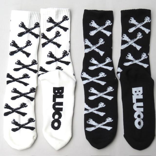 BLUCO（ブルコ） 2足セット 2-PACK SOX -Bone- 骨 ホワイト/ブラック