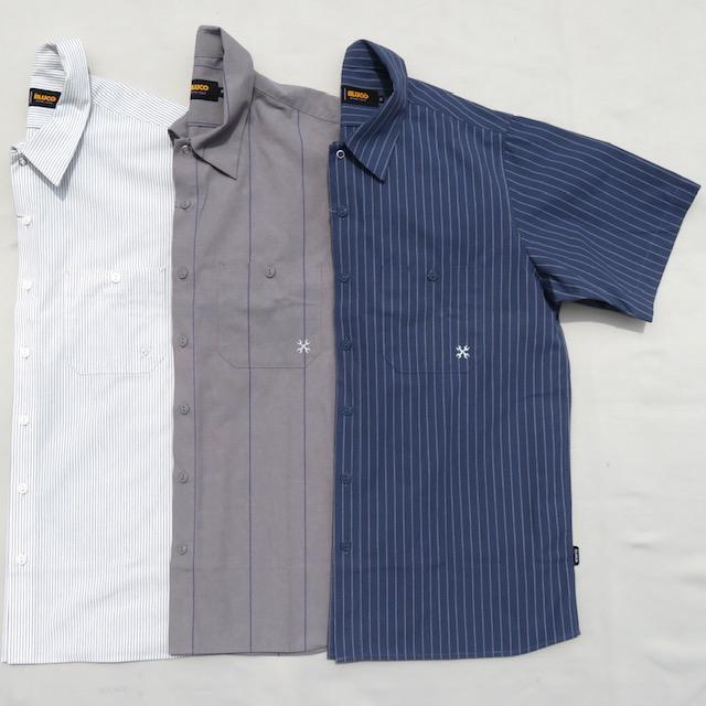 BLUCO ブルコ スタンダード ストライプ 半袖ワークシャツ STANDARD STRIPE WORK SHIRTS S/S | BLUCO