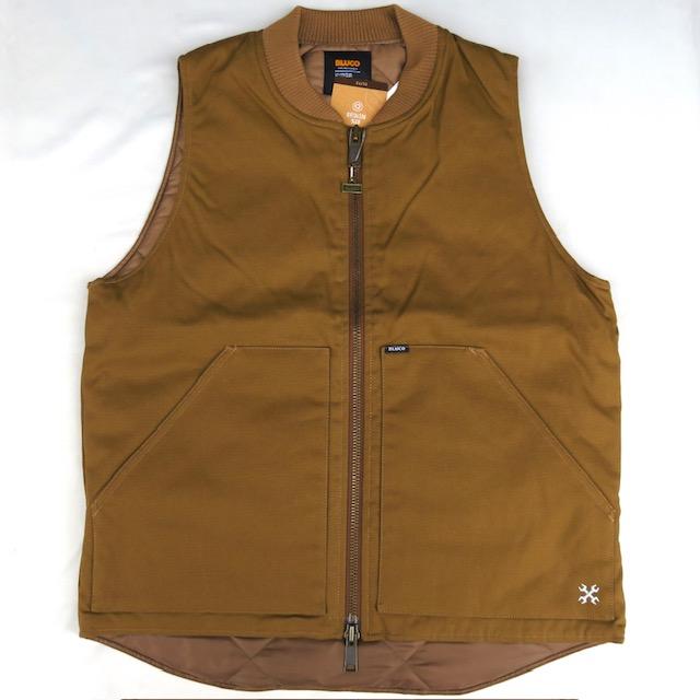XLサイズ BLUCO RIB COLLAR DUCK VEST ダック ベスト ブラウン ブルコ | BLUCO