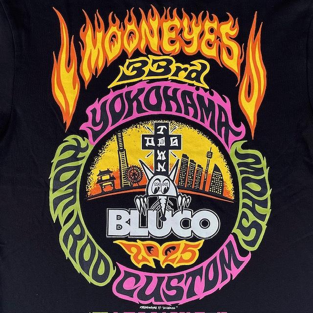 Lサイズ ブルコ MOONEYES x DOGTOWN x BLUCO コラボ ポケットTシャツ -Fire- ブラック色 ムーンアイズ | BLUCO | 01