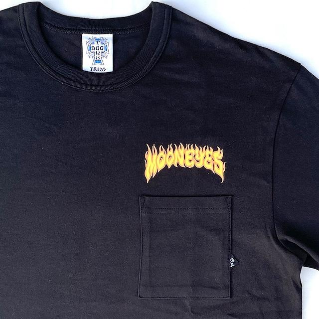Lサイズ ブルコ MOONEYES x DOGTOWN x BLUCO コラボ ポケットTシャツ -Fire- ブラック色 ムーンアイズ | BLUCO | 03