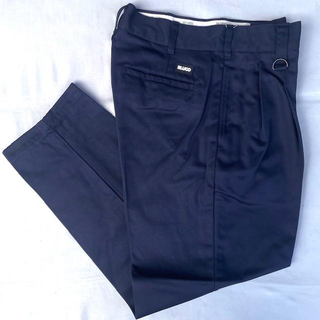 Mサイズ BLUCO ブルコ 2タック ワークパンツ 2TUCK WORK PANTS ネイビー色 | BLUCO