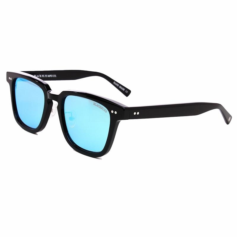 偏光ブルーミラーレンズ ブラックフライ サングラス BlackFlys FLY CLUBMAN Black/BLUE MR(POL）