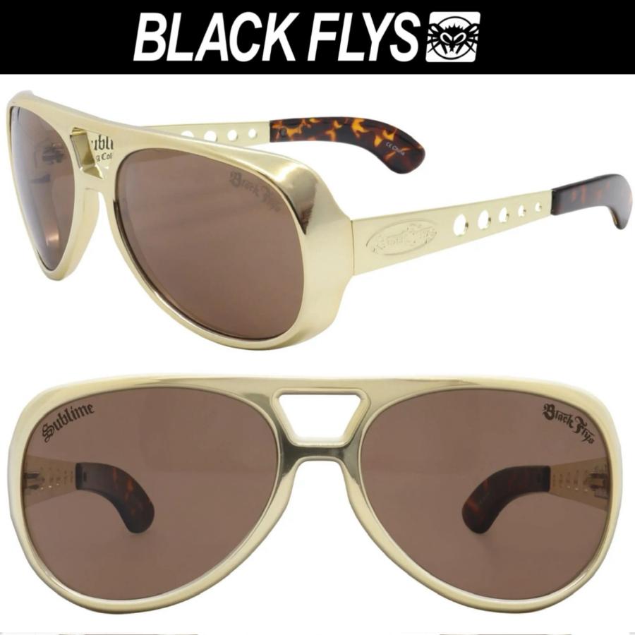 サブライム コラボ BLACKFLAYS サングラス SUBLIME KING FLY Gold/Brown ブラックフライ | BLACK FLYS