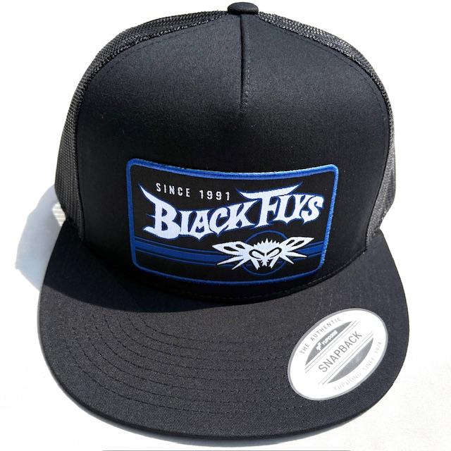 BLACK FLYS（ブラックフライ） FLY GTO PATCH TRUCKER スナップバック メッシュキャップ ブラック/ブルー ...