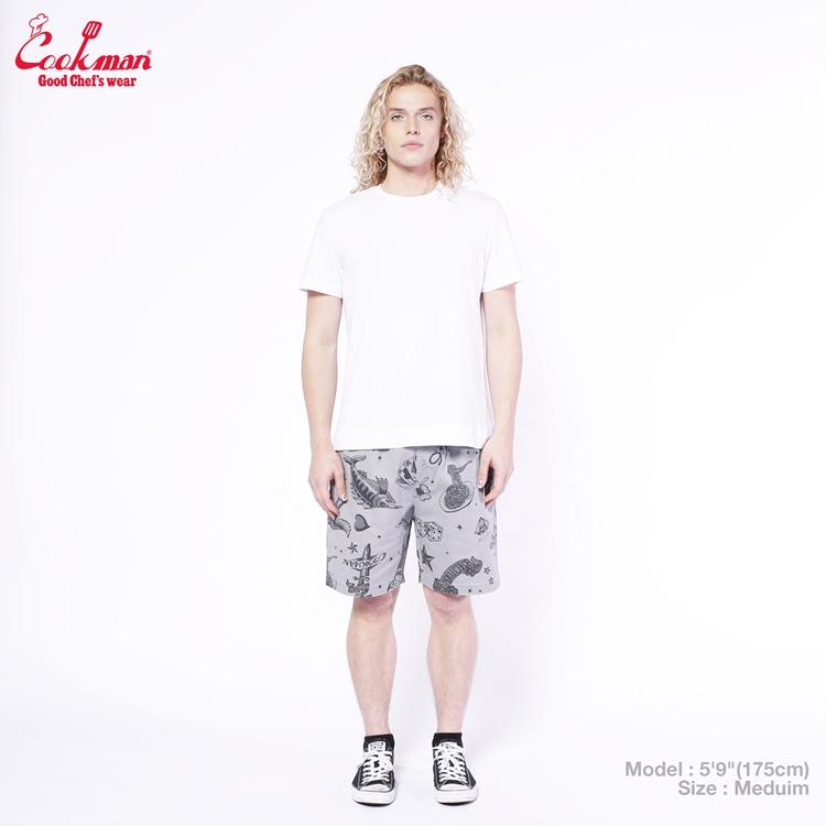 クックマン TATTOO タトゥー 総柄 ショーツ ショートパンツ Lサイズ COOKMAN（クックマン） Lサイズ 短パン Old Tattoo Gray オールド