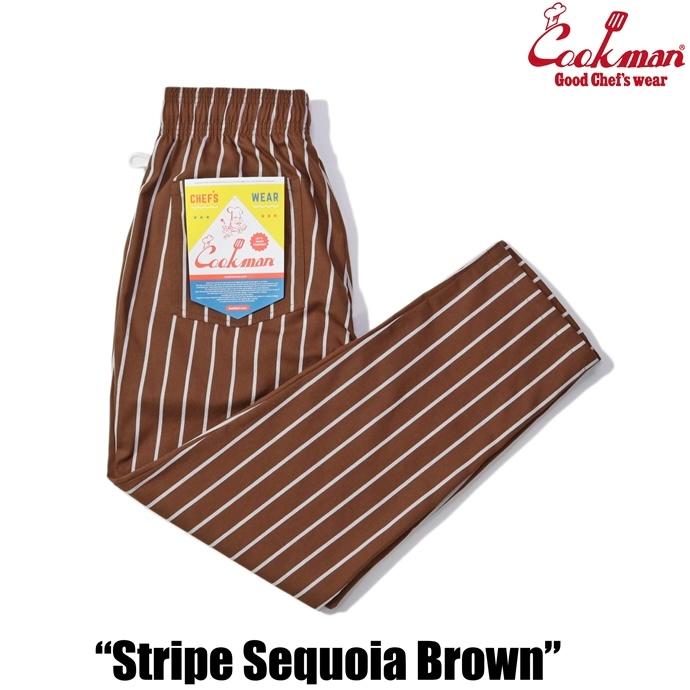 COOKMAN（クックマン） Lサイズ シェフパンツ Stripe Sequoia Brown