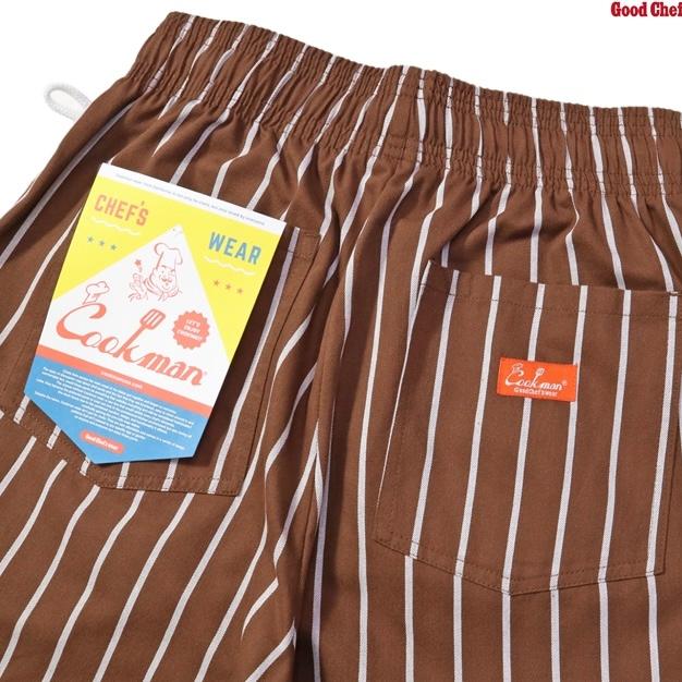 COOKMAN（クックマン） Lサイズ シェフパンツ Stripe Sequoia Brown