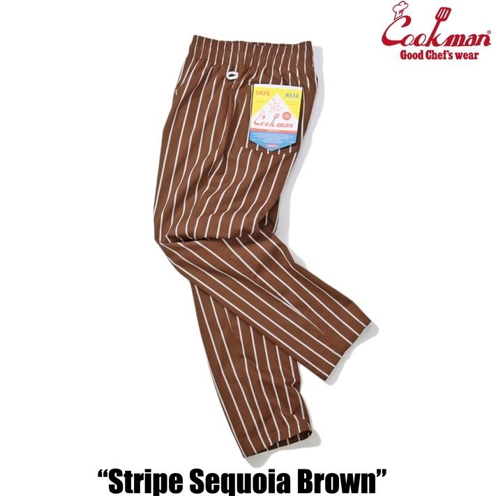 COOKMAN（クックマン） Lサイズ シェフパンツ Stripe Sequoia Brown