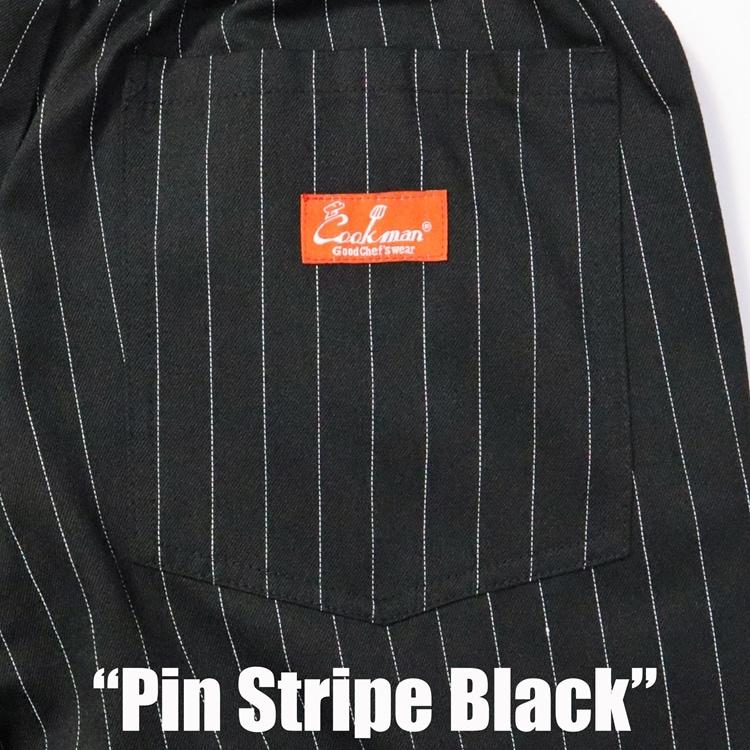 Lサイズ COOKMAN シェフパンツ Pin Stripe Black ピンストライプ ブラック クックマン Chef Pants 黒色 | COOKMAN | 04