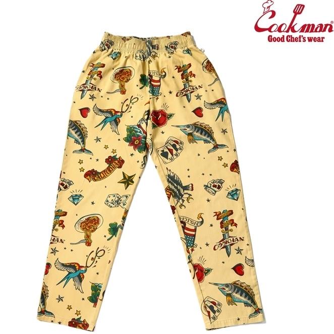COOKMAN（クックマン） Mサイズ シェフパンツ Old Tattoo Beige