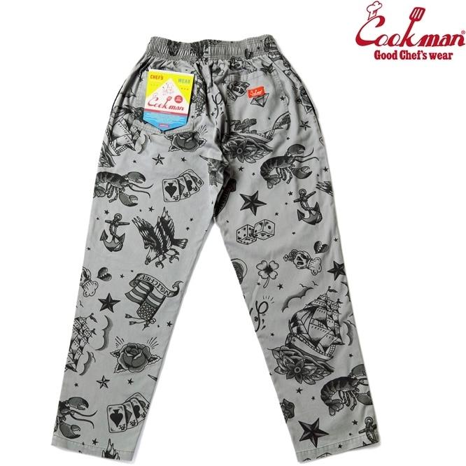 COOKMAN（クックマン） Lサイズ シェフパンツ Old Tattoo Gray