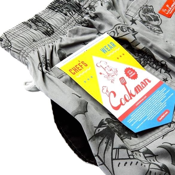 COOKMAN Lサイズ シェフパンツ Old Tattoo Gray オールド