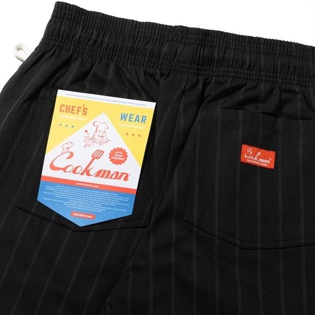 COOKMAN Mサイズ シェフパンツ Stripe Black shadow ストライプ