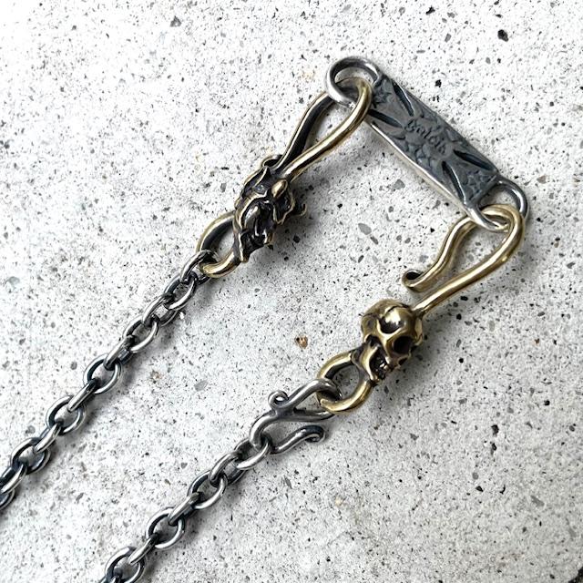 galcia ガルシア ダイス ネックレス シルバー スカル レッドデビル チェーン Silver925の画像