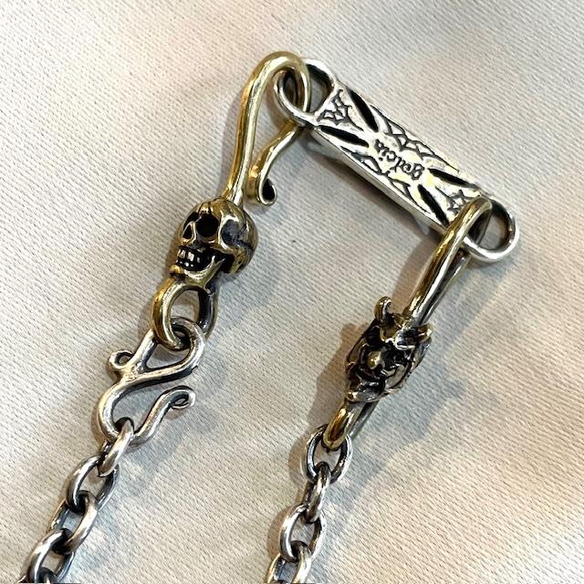 galcia ガルシア ダイス ネックレス シルバー スカル レッドデビル チェーン Silver925の画像