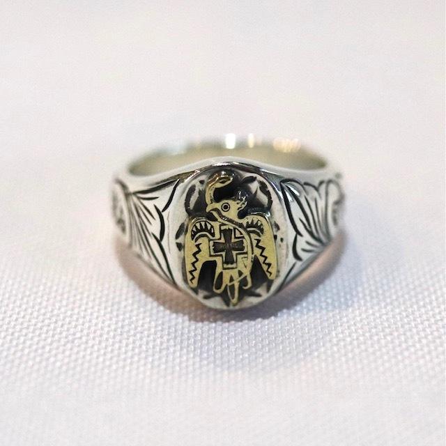 サイズ21 galcia ガルシア MEXICAN EAGLE OVAL ENGRAVING リング