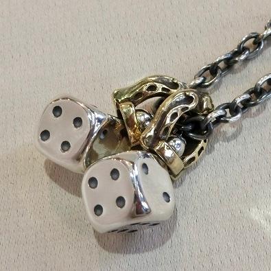 galcia ガルシア ダイス ネックレス シルバー レッドデビル 太チェーン Silver925/Brass galcia ガルシア ダイス ネックレス シルバー レッドデビル 太チェーン Silver925/Brass