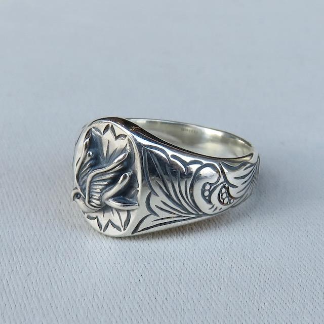 サイズ23 galcia ガルシア SWALLOW OVAL ENGRAVING リング スワロー