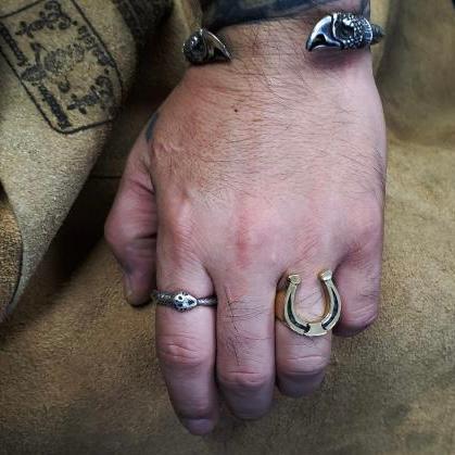 サイズ21 galcia ガルシア ホースシュー リング ブラス（真鍮