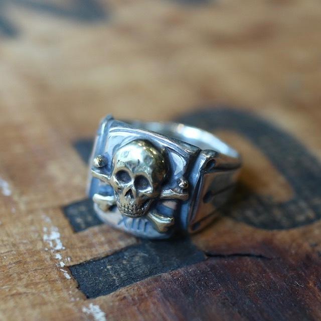 ガルシア シルバースカルリング指輪 サイズ25 galcia ガルシア SKULL CROSS BONES スカル クロス