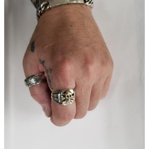 ガルシア シルバースカルリング指輪 サイズ25 galcia ガルシア SKULL CROSS BONES スカル クロス