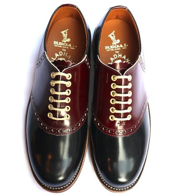 REGAL× GLAD HAND リーガル グラッドハンド コラボ サドルシューズ Black/Brownの画像