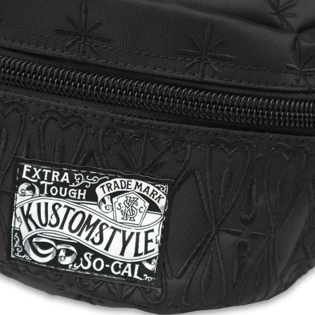 Kustomstyle カスタムスタイル FACE CARD FCWB0902BKWH BANDANA WAIST BAG バンダナ ウエストバッグ ブラック/ブラック｜flashcadillackustom｜04