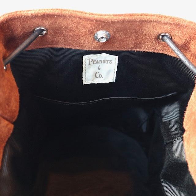 Peanuts&Co ピーナッツカンパニー レザー デイリーバッグ 巾着バッグ Daily Bag ブラウン Peanuts&Co ピーナッツカンパニー レザー デイリーバッグ 巾着バッグ Daily Bag ブラウン