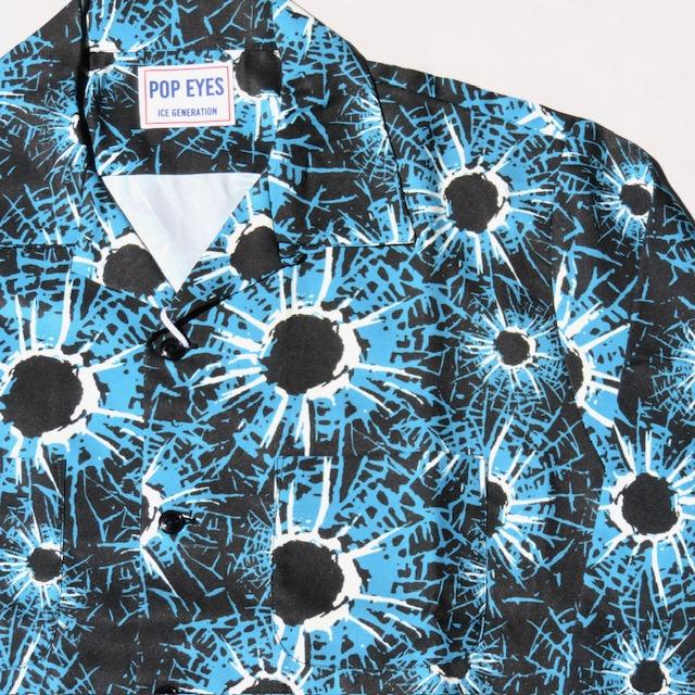 POPEYES ポップアイズ BULLET HOLE L/Sシャツ 総柄長袖シャツ ブラック