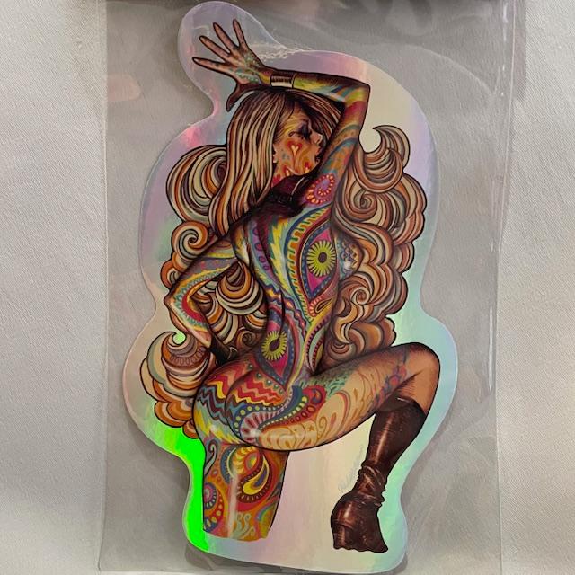 ロッキンジェリービーン EROSTIKA "Psychedelic Girl" VINYL ステッカー レインボー | 