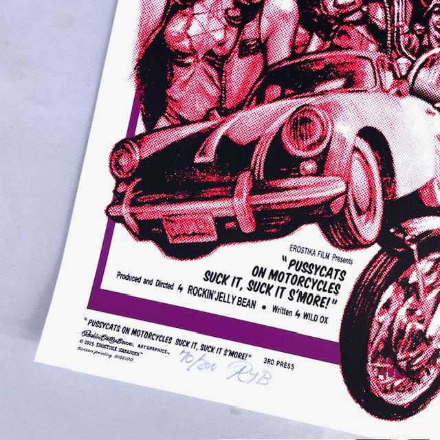 ロッキンジェリービーン PUSSYCAT ON MOTORCYCLE ポスター 200枚限定 ロッキンジェリービーン 