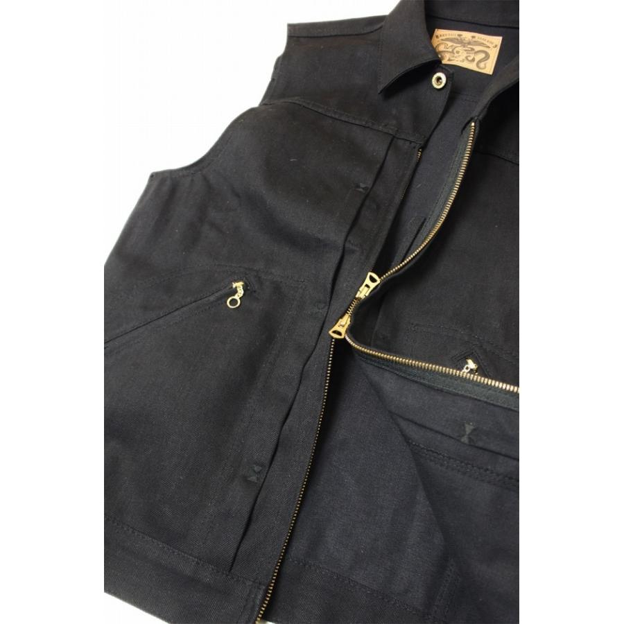 XLサイズ Red Tail デニムベスト ブラック レッドテイル Cross Denim