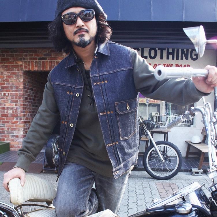 RED TAiL/Cross Denim Vest 〔Blue〕サイズ(L) Lサイズ Red Tail レッドテイル デニムベスト Cross Denim Vest Blue